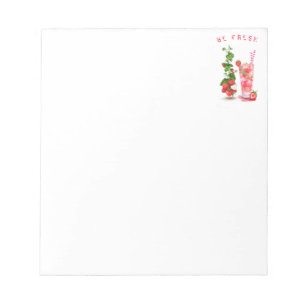 Strawberry Juice Cool Drink Fruits Notepad