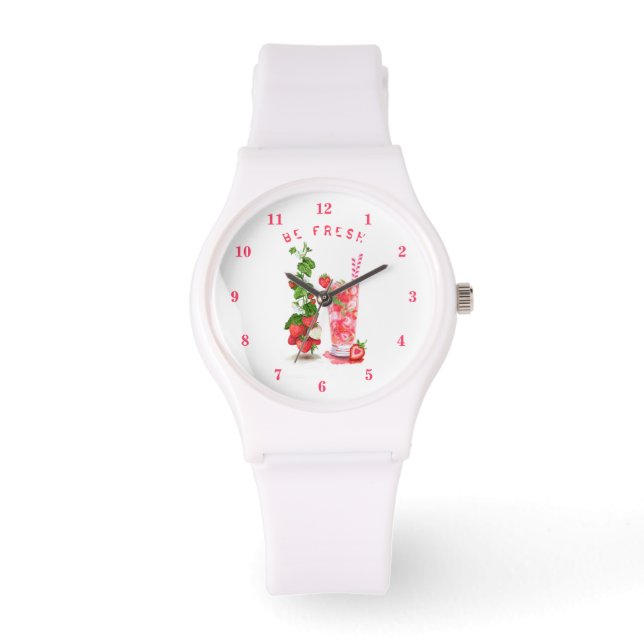 Strawberry Juice Drink Fruits Watch Gift (Front)