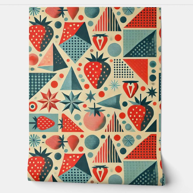 Strawberry Kitchen Cottage Wallpaper (Unrolling)