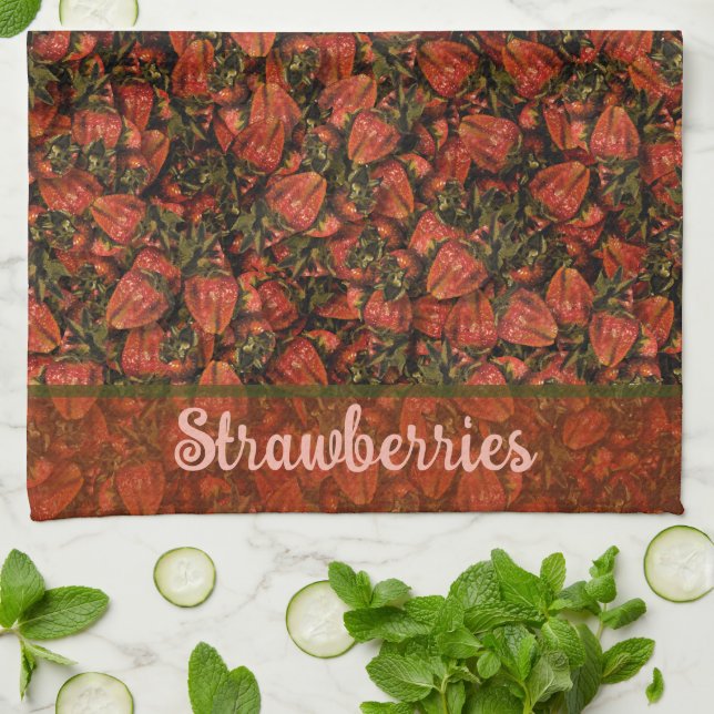 Strawberry Kitchen Towels (Folded)