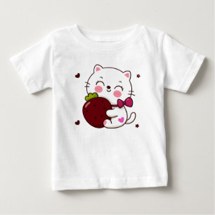 Strawberry Kitty Love Baby Fine Jersey T-Shirt 🍓