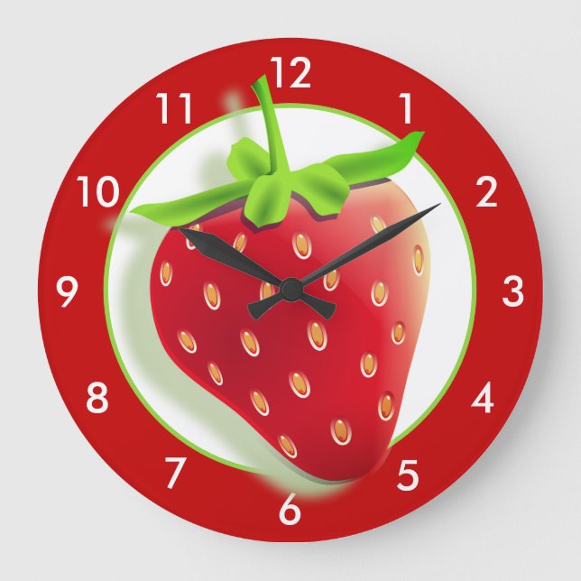 Strawberry Large Clock (Front)