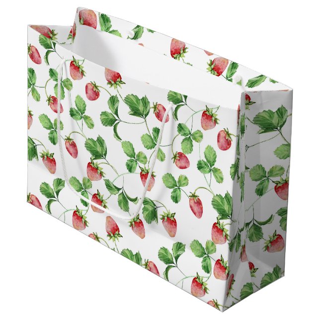 Strawberry Large Gift Bag (Front Angled)
