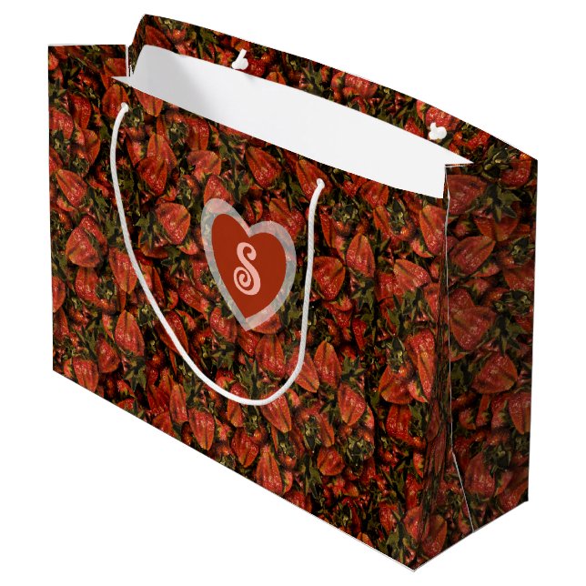 Strawberry Large Gift Bag (Back Angled)