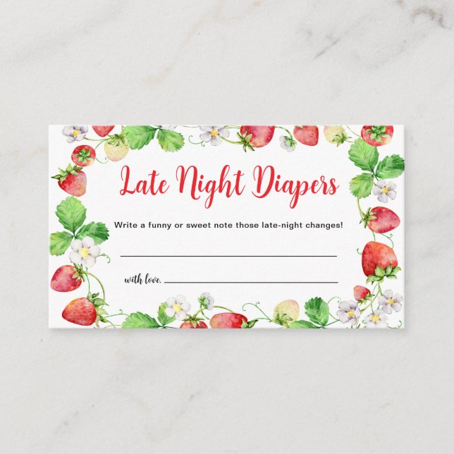 Strawberry Late Night Diapers Game Ticket Enclosure Card (Front)