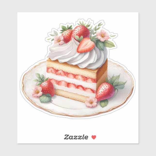 Strawberry Layer Cake Sticker | Cute Dessert  (Sheet)