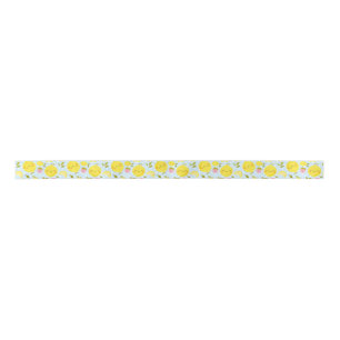 Strawberry Lemon Blue Satin Ribbon