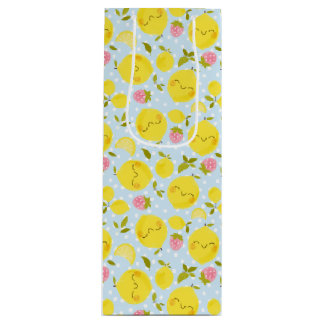 Strawberry Lemon Blue Wine Gift Bag