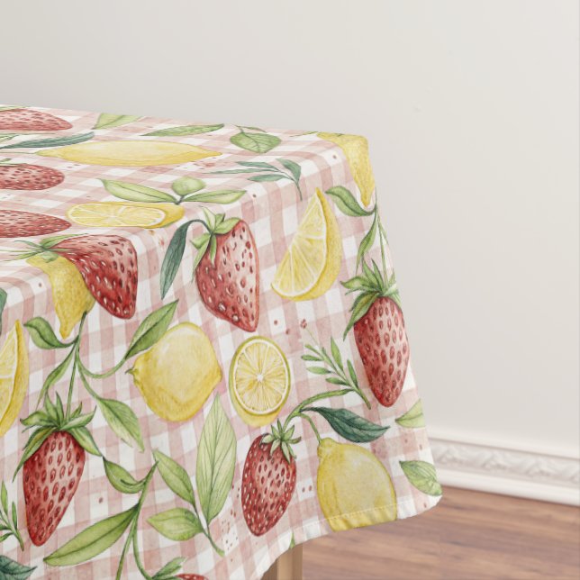 Strawberry Lemon Pattern Tablecloth (In Situ)