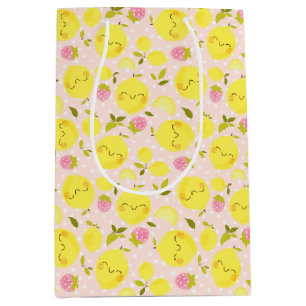 Strawberry Lemon Pink Medium Gift Bag