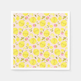 Strawberry Lemon Pink Napkin