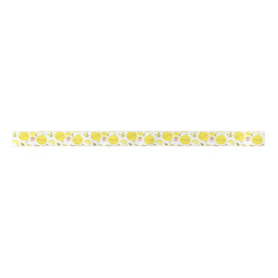 Strawberry Lemon White Satin Ribbon