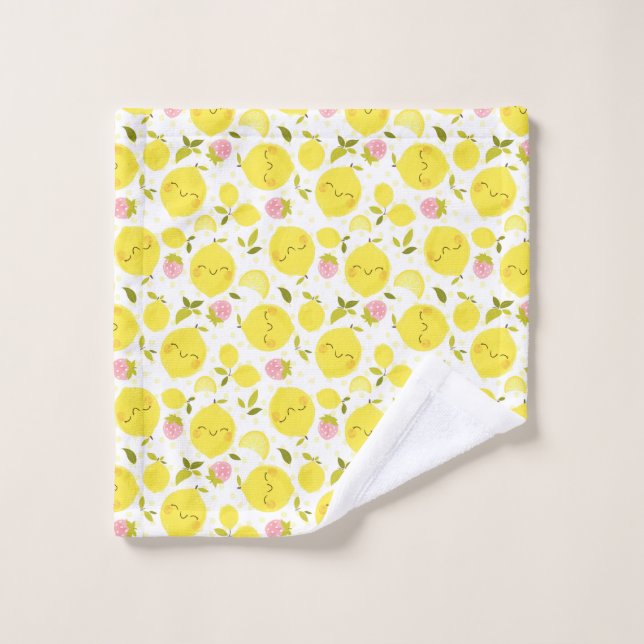 Strawberry Lemon White Wash Cloth (Wash Cloth)