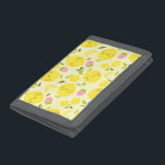 Strawberry Lemon Yellow Trifold Wallet<br><div class="desc">A fun strawberry lemon pattern!

Design © Yvette Schach</div>