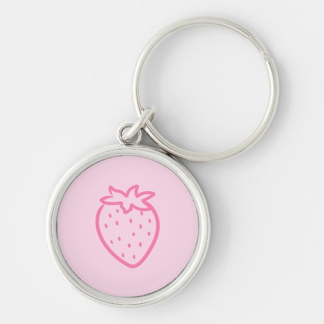 Strawberry light pink key ring (Front)