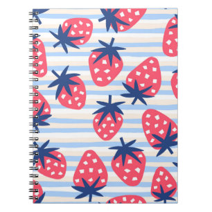 Strawberry Line Art: Sweet Seamless Pattern Notebook