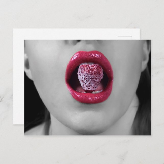 Strawberry lips postcard (Front/Back)