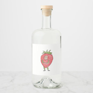 Strawberry Liquor Bottle Label