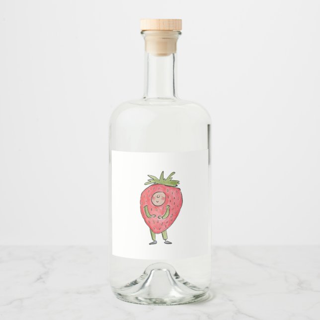Strawberry Liquor Bottle Label (Front)