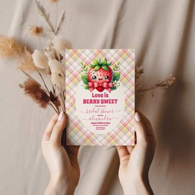 Strawberry Love is Berry Sweet Bridal Shower Invitation (Creator Uploaded)