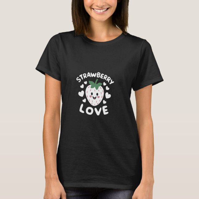 Strawberry Love Lover Fruit Smiling Farmer Greengr T-Shirt (Front)