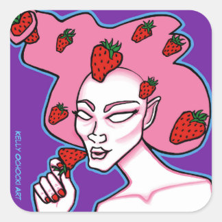 Strawberry Lover Square Sticker