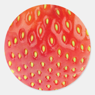 Strawberry macro classic round sticker