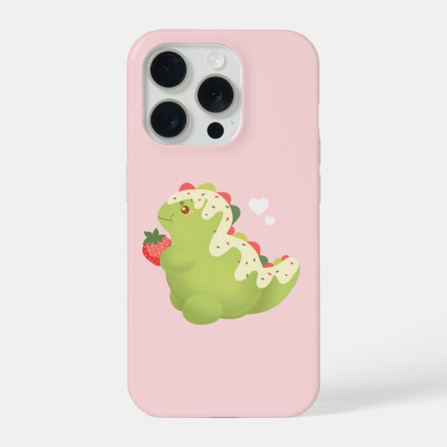 Strawberry Matcha Dinosaur  iPhone Case (Back)