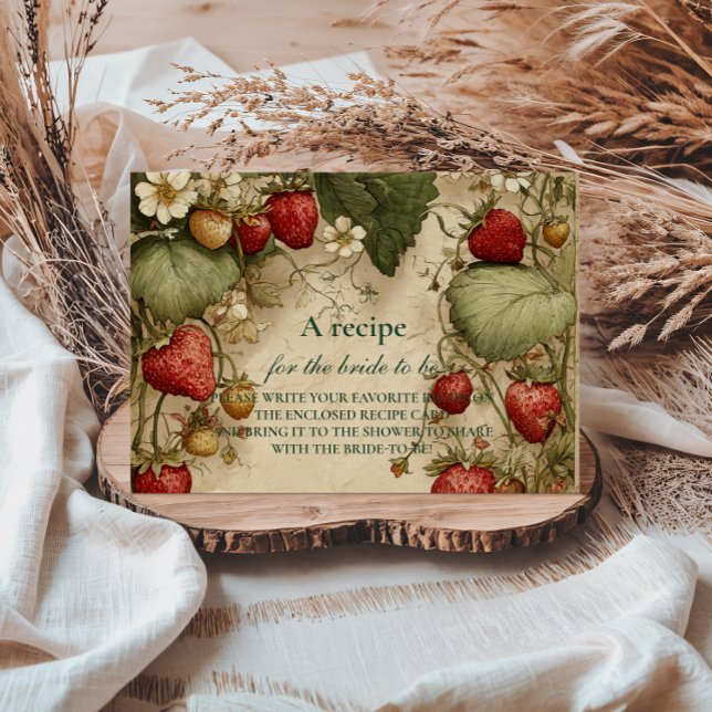 Strawberry Meadow Vintage Bridal Shower Thank You Card (Creator Uploaded)