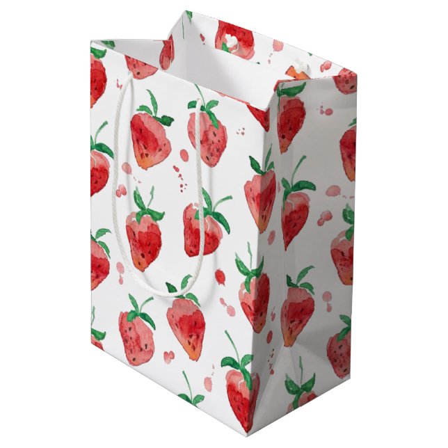 Strawberry Medium Gift Bag (Back Angled)