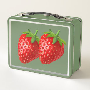 Strawberry Metal Lunch Box