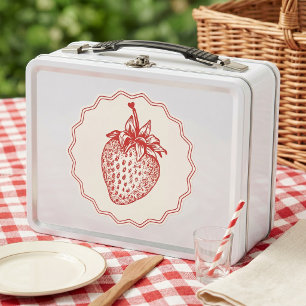 Strawberry Metal Lunch Box