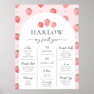 Strawberry Milestone Poster   Berry First