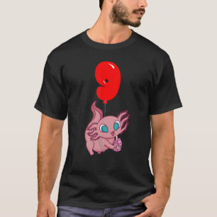 Strawberry Milk Axolotl  9th Birthday  Kids Balloo T-Shirt