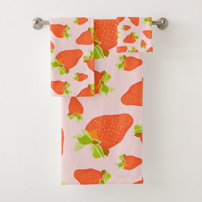 Strawberry Milk Bath Towel Set (Insitu)