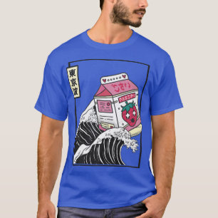 Strawberry Milk Carton Japan Kanagawa Wave Kawaii T-Shirt