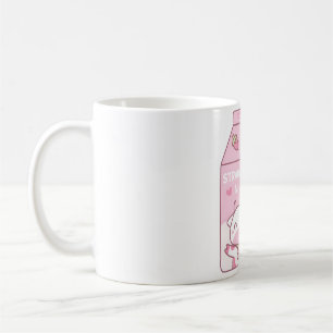 Strawberry Milk Carton With Cute Cow Mascot Coffee Mug