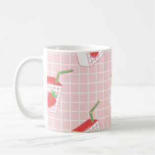 Strawberry Milk Cartoons: Playful Patterns Coffee Mug