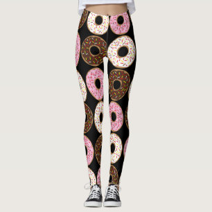 strawberry milk chocolate doughnut leggings