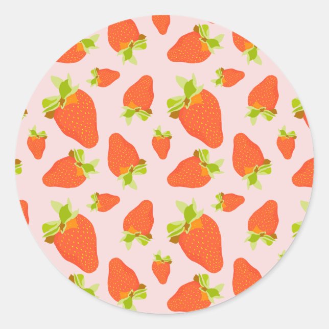 Strawberry Milk Classic Round Sticker (Front)