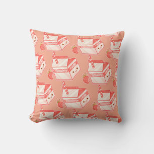 Strawberry milk cute face cushion
