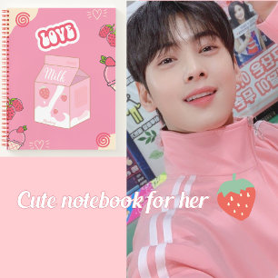 Strawberry milk cute 💗🥛🍓 notebook