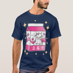 Strawberry Milk Drink Kawaii Manga Anime Japan Gra T-Shirt