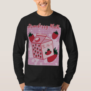 Strawberry Milk Japanese Retro 90s Anime Fruit Aes T-Shirt