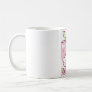 Strawberry Milk Packet With Cute Cow Doodle Coffee Mug