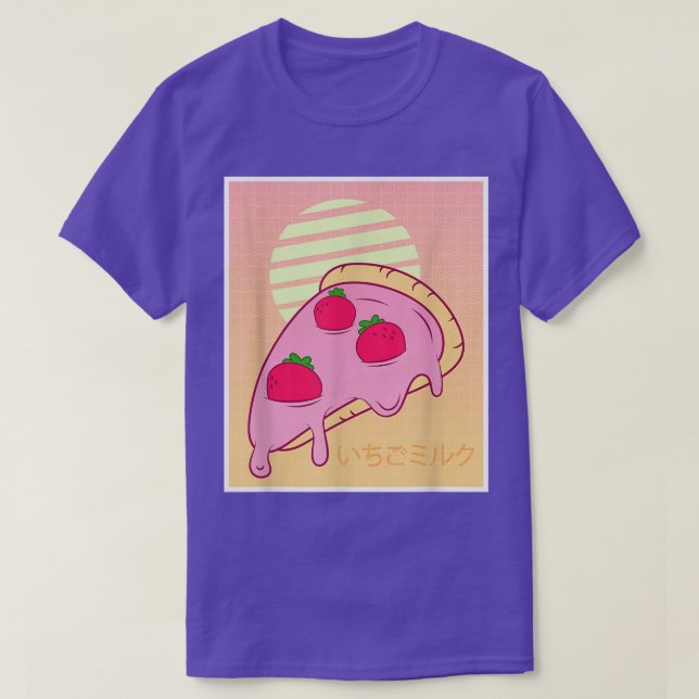 Strawberry Milk Shake Pizza Retro 90s Vaporwave  T-Shirt (Design Front)