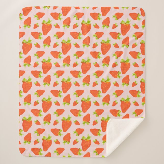 Strawberry Milk Sherpa Blanket (Front)