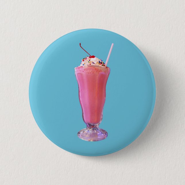 Strawberry Milkshake 6 Cm Round Badge (Front)