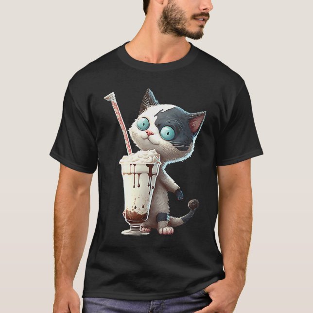 Strawberry Milkshake Cat  1 T-Shirt (Front)