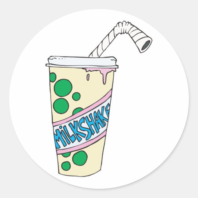 strawberry milkshake classic round sticker (Front)